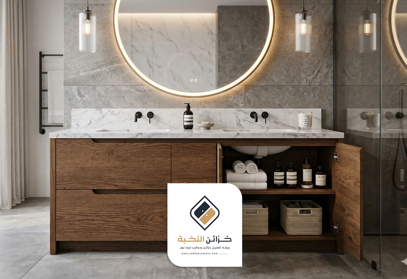 تفصيل خزائن حمامات بجدة 0558624320 تركيب دواليب حمامات تحت المغاسل جده